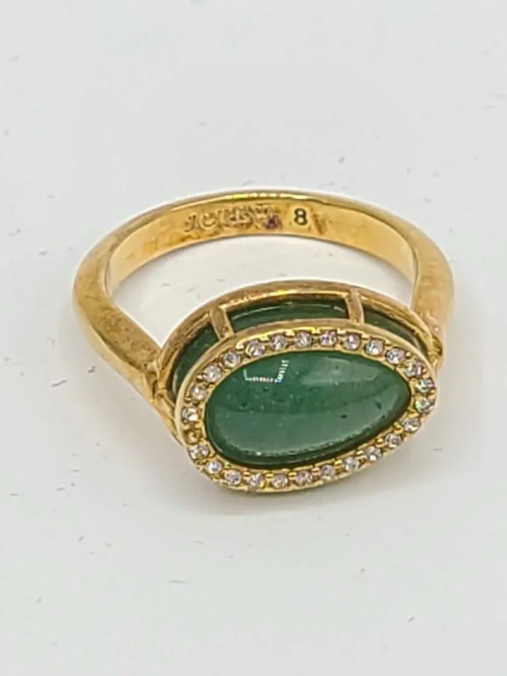 J Crew Jade  Color Stone Ring size 8